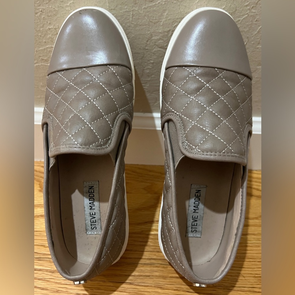 Steve Madden Women's Quilted Slip-On Sneakers - Brown